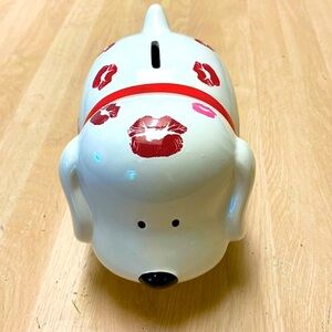 Target Ceramic White With Red Kisses Puppy Coin Bank